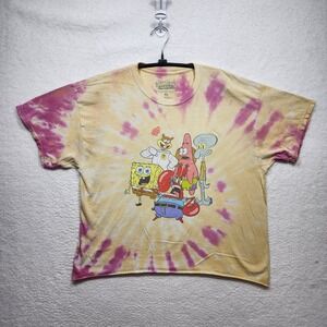 SpongeBob SquarePants Tie Dye Graphic T-Shirt Mens XL Yellow Pink Nickelodeon